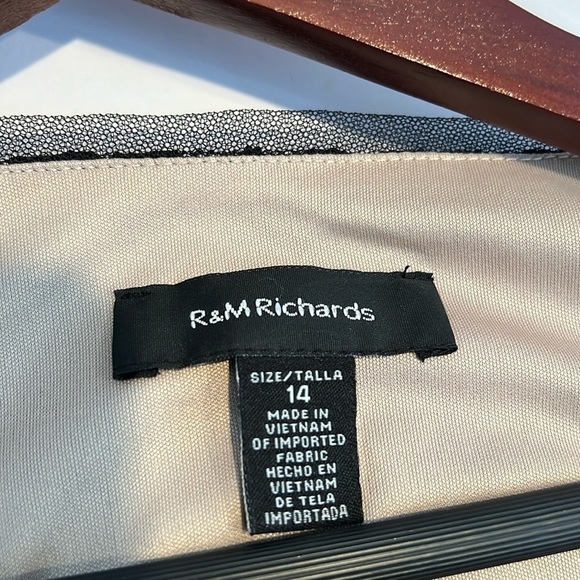 R&M Richards Maxi Black Dress with lace with glitter sparkles - Picture 8 of 10